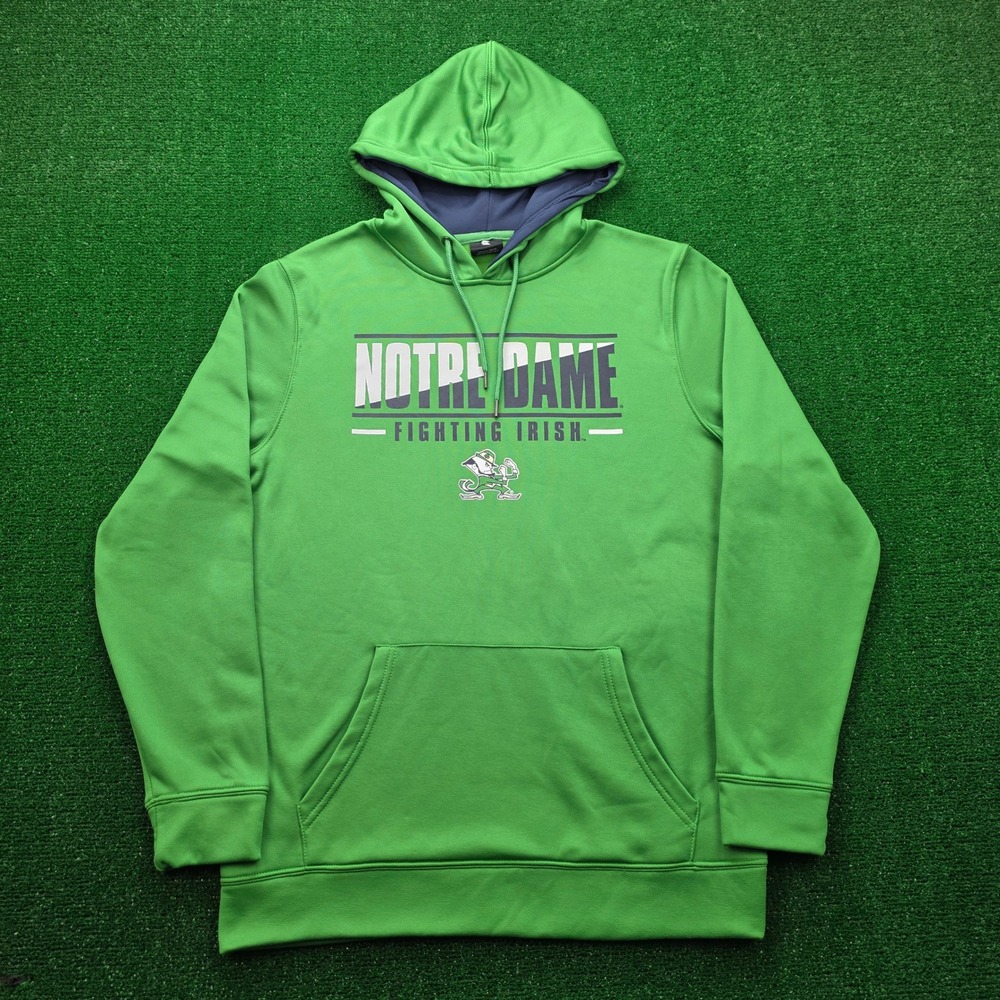 Notre Dame Fighting Irish Colosseum Performance Hoodie Mens Large Green NCAA